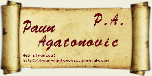 Paun Agatonović vizit kartica